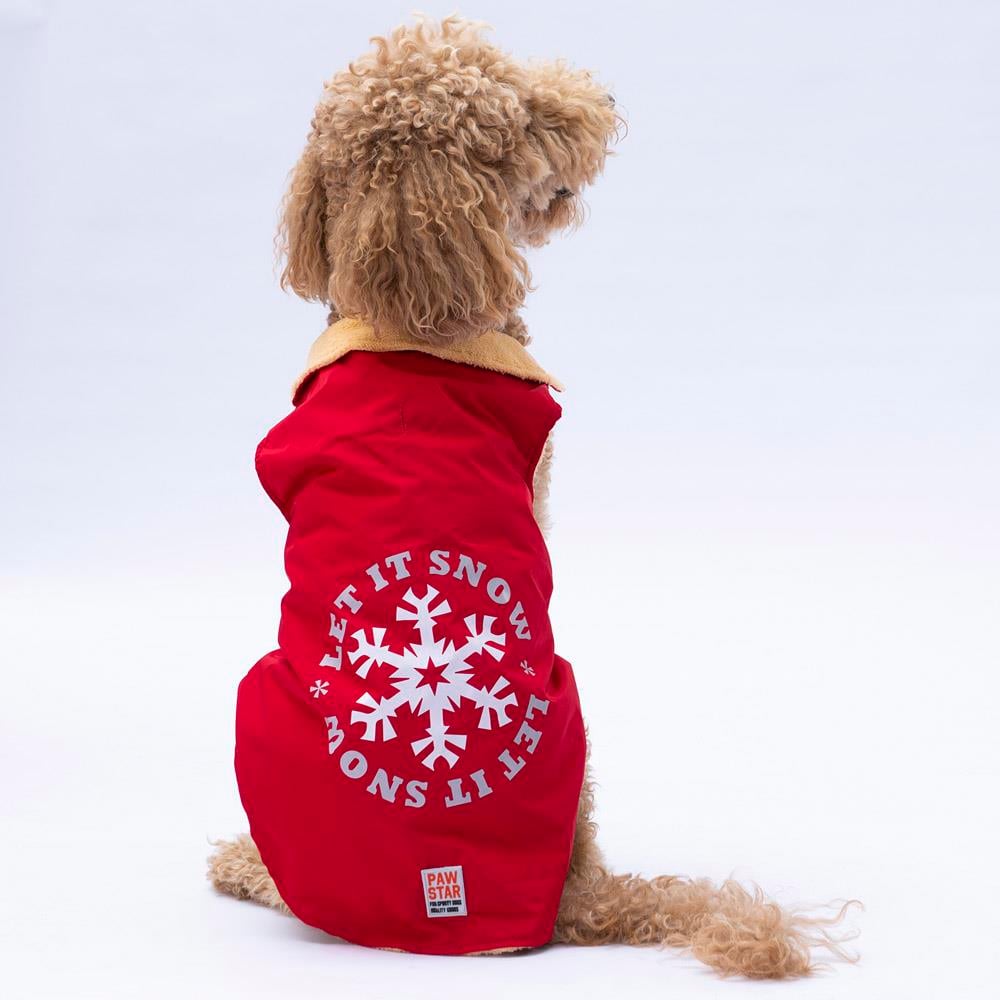 Pawstar Kırmızı Yukon Peluşlu Su Geçirmez Orta-Büyük Irk Köpek Yağmurluğu