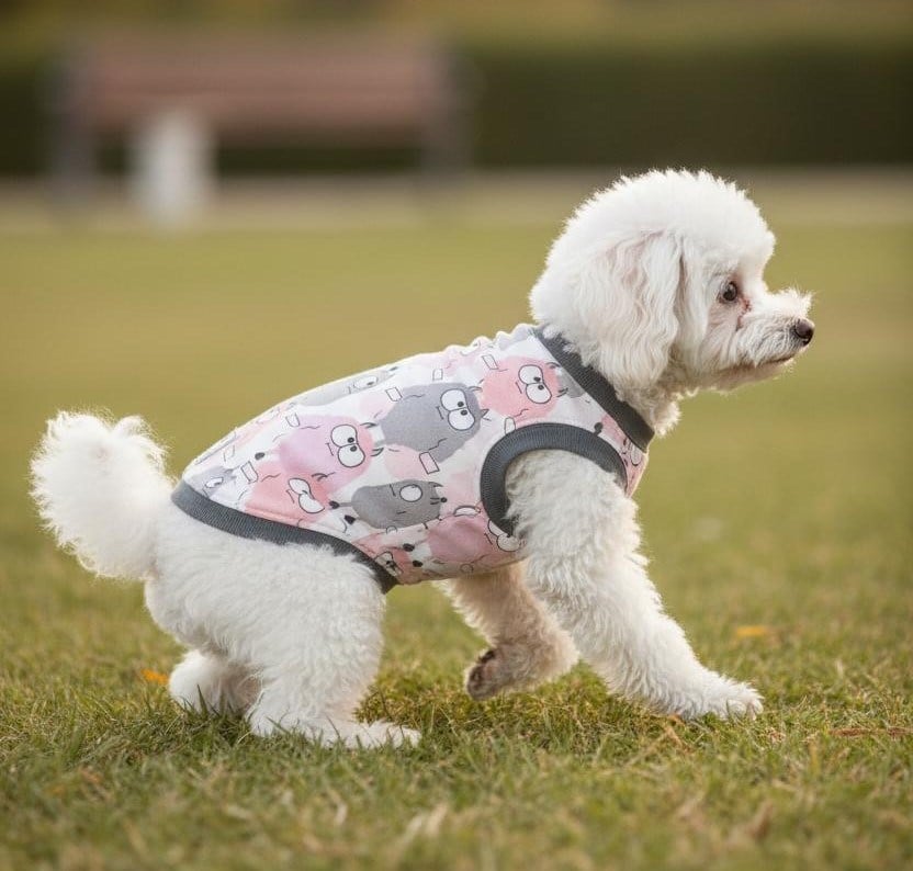 Miniş Cute Monsters Küçük Irk Köpek Esnek Penye T-Shirt