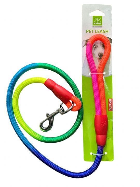 Nunbell Renkli Fitil Gökkuşağı Gezdirme Kayışı 1,2 cm x 120 cm