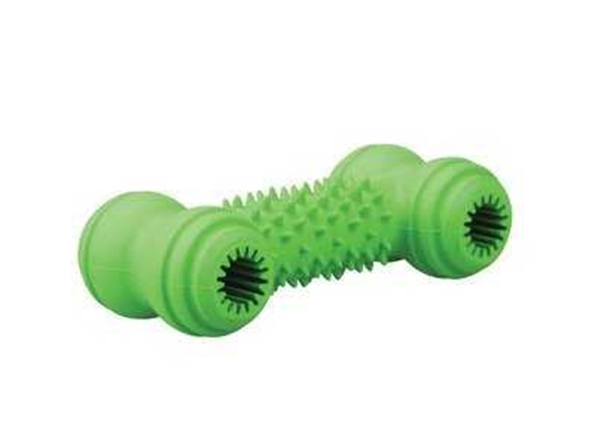 M-Pets Metis Kemik Şekilli Ödül Koyulabilen Kauçuk Köpek Oyuncagı 13.2x5.8 Cm Yeşil