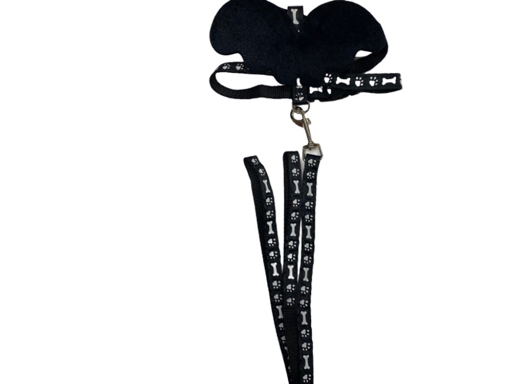 Büyük Siyah Kanatlı ve Patili Köpek Gezdirme ve Göğüs Tasma Seti