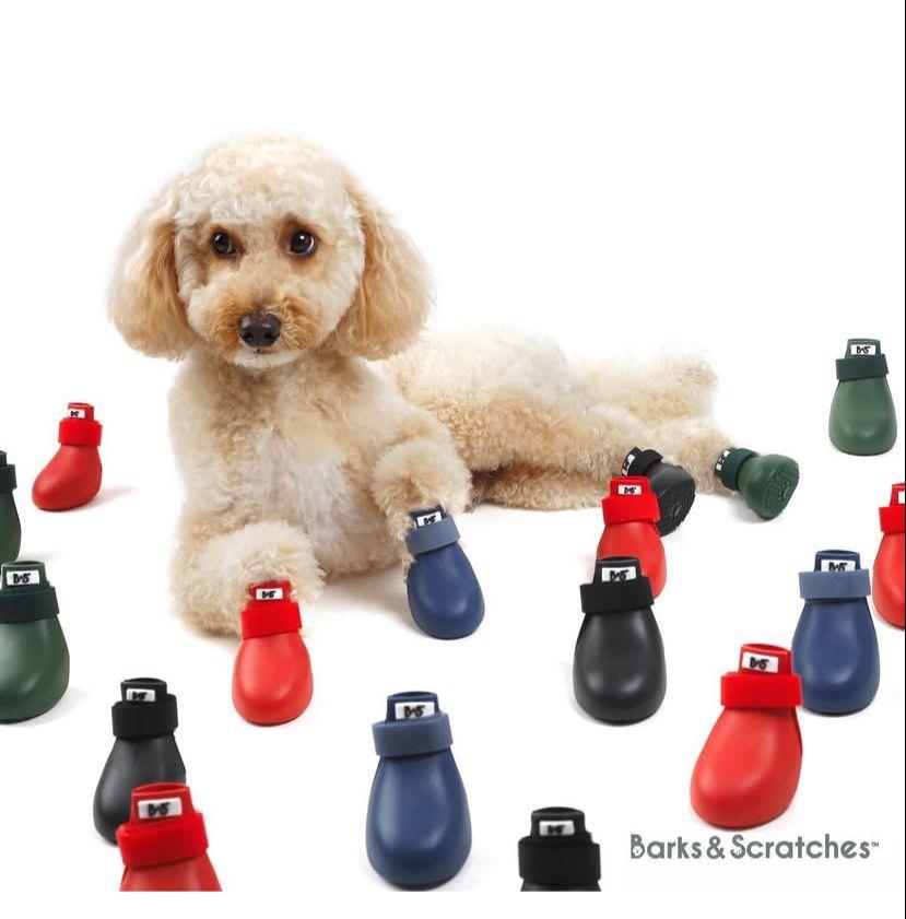 Barks&Scratches 4mevsim su geçirmez Yeşil Köpek Ayakkabısı-XS