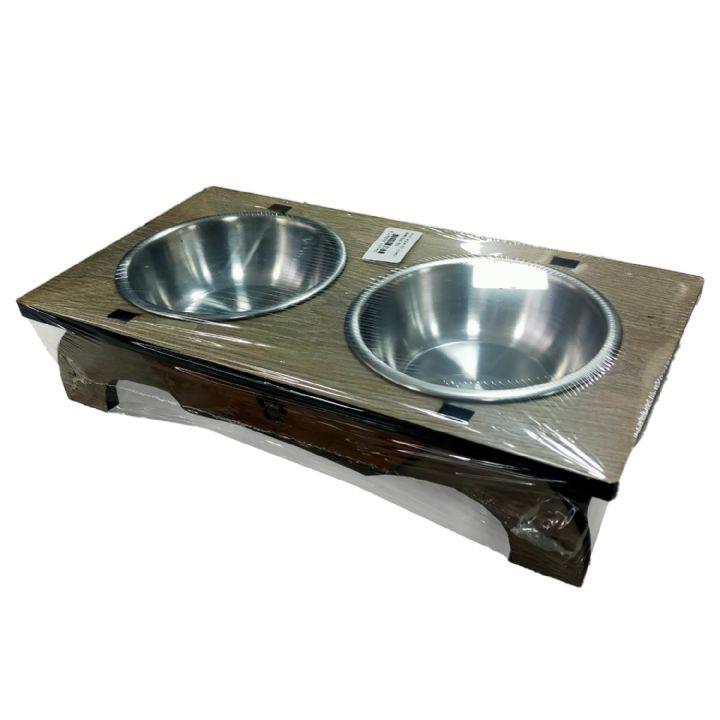 2li Metal Mama ve Su Kabı Seti Dikdörtgen Ahşap