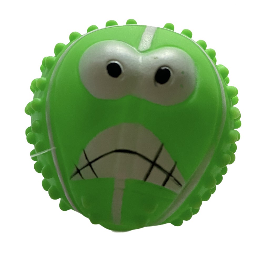 Korkunç Suratlı, Sesli, Yeşil Plastik Köpek Oyuncağı 7 cm