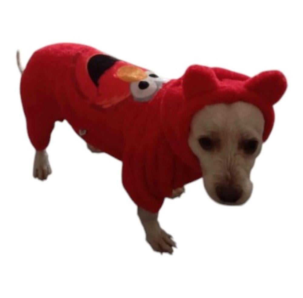 Muppets Kapüşonlu Kırmızı Peluş Küçük Irk Köpek Tulumu