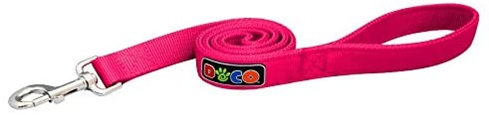 Doco Signature Çift Katmanlı, Büyük Irk Köpek Gezdirme Kayışı 3,8 cm x 120 cm Pink XL