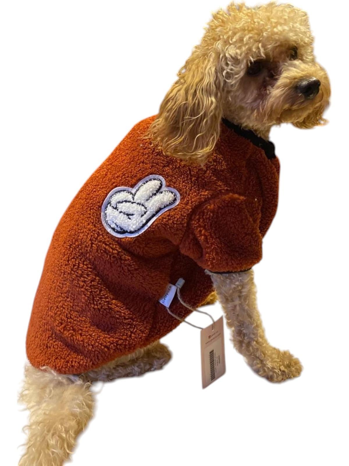 Gedyco Tarçın V Premium Peluş Küçük Irk Köpek Sweatshirtü (1,1 kg-9 kg arası köpeklere uygundur)
