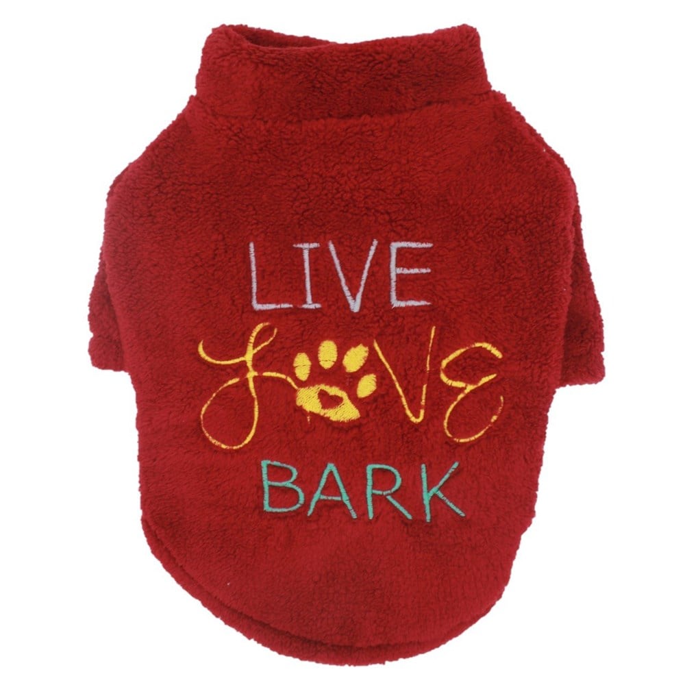 Pawstar Live Love Bark Peluş Küçük Irk Köpek Sweatshirtü