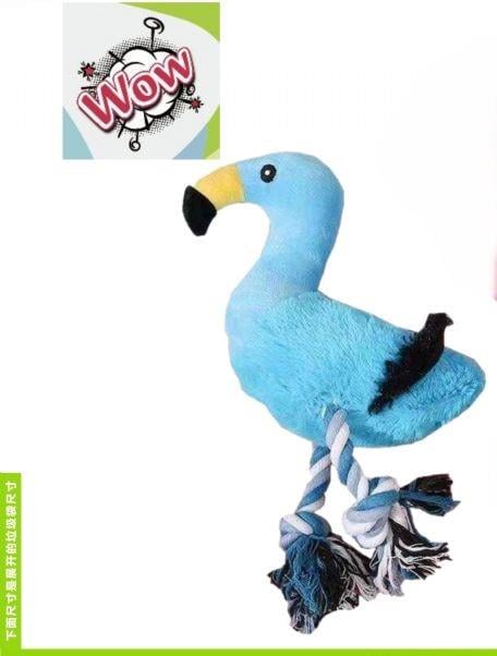 Wow Sesli, Diş İpli Peluş Flamingo Köpek Oyuncağı 40 cm