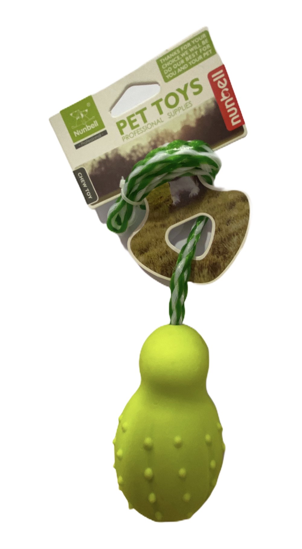 Pet Toys İpli, Zilli Sert Plastik Köpek Oyuncağı 9 cm x 60 cm