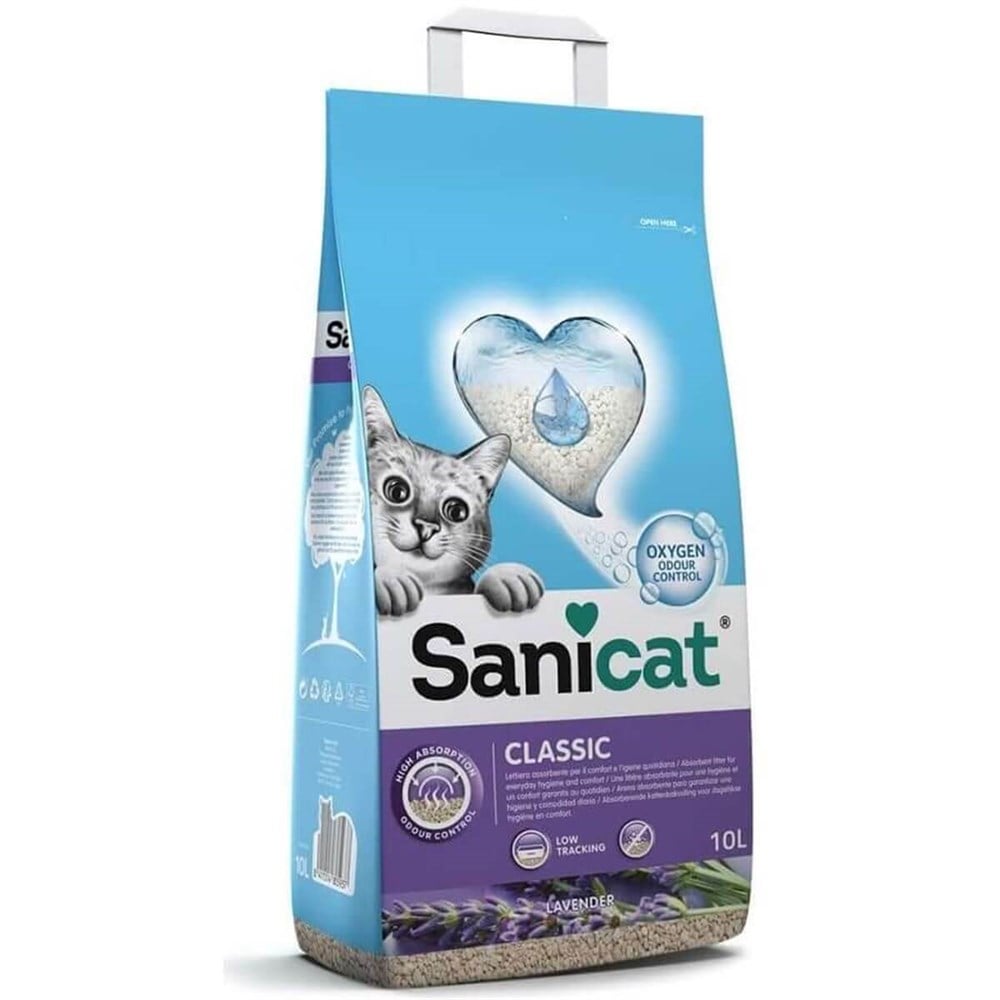 Sanicat Classic Lavantalı İnce Taneli 10 lt Kedi Kumu 