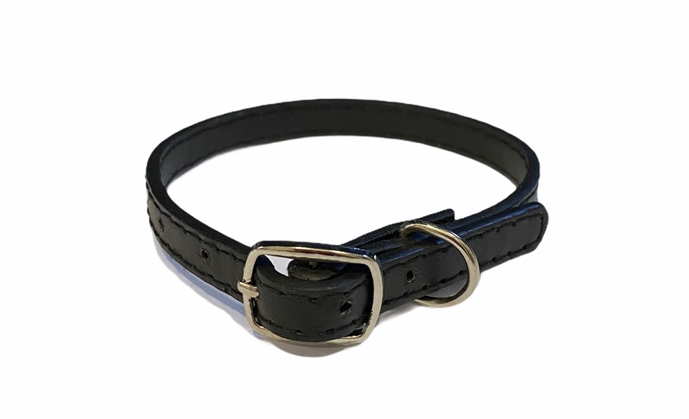 Siyah Deri Kedi ve Köpek Boyun Tasması