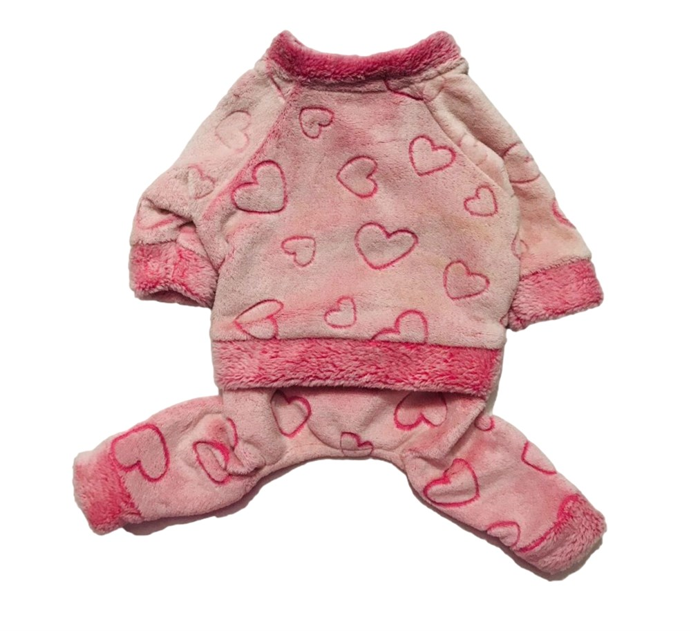 Gedyco Kalpli Pembe Ultrasoft Kadife Kalpli Küçük Irk Köpek Tulumu