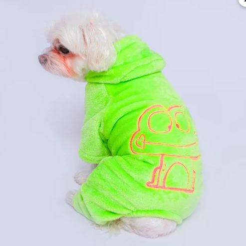 Gedyco Froglet Pembe Nakışlı Yumuşacık Peluş Küçük Irk Köpek Tulumu