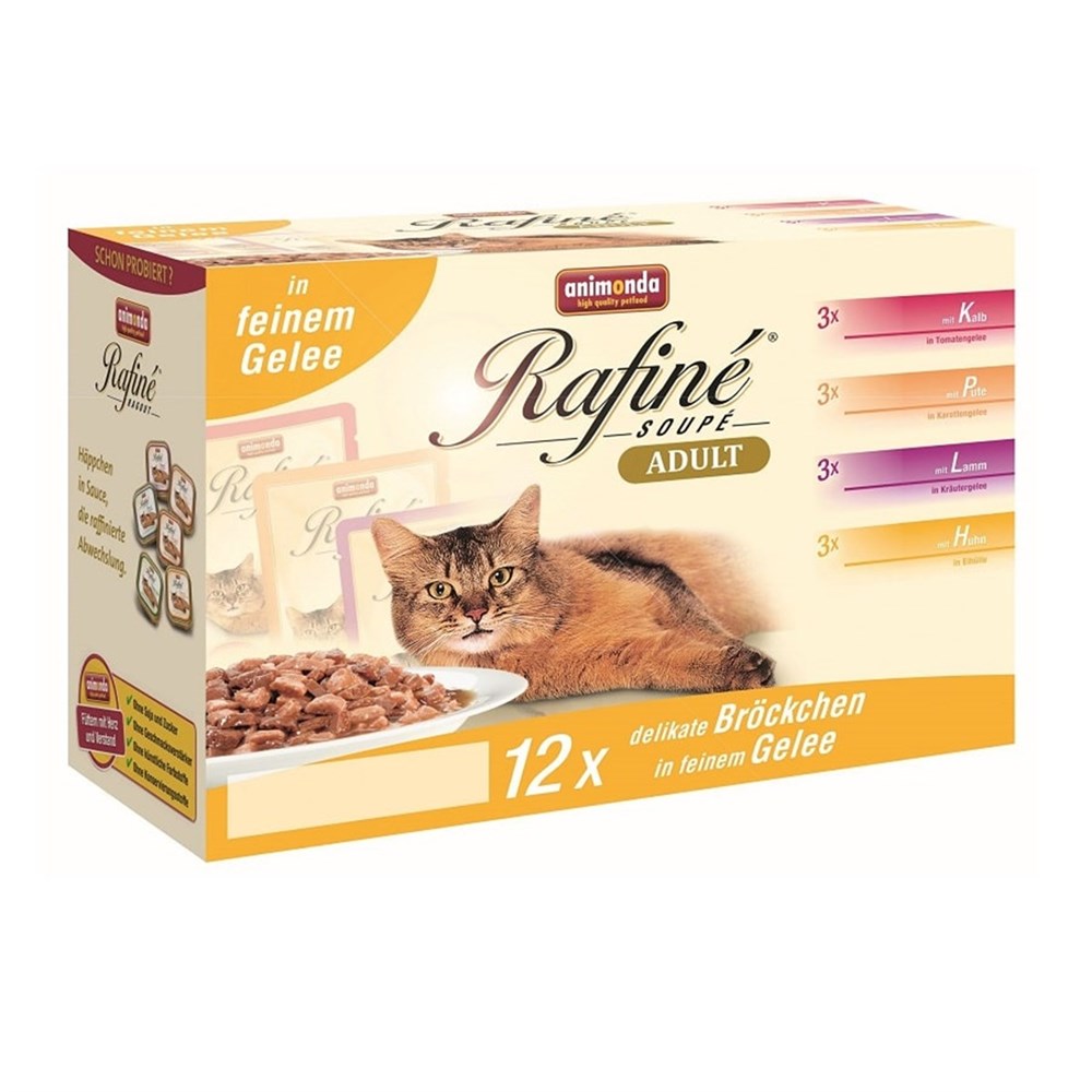 Animonda Rafine Multipack 12li Jel Karışık Lezzet Kedi Yaş Mama Seti