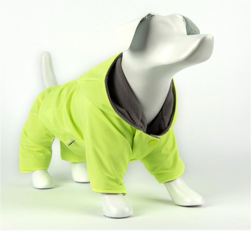 Gedyco Su Geçirmez içi Polarlı Küçük Irk Köpek Tulumu Neon Sarı