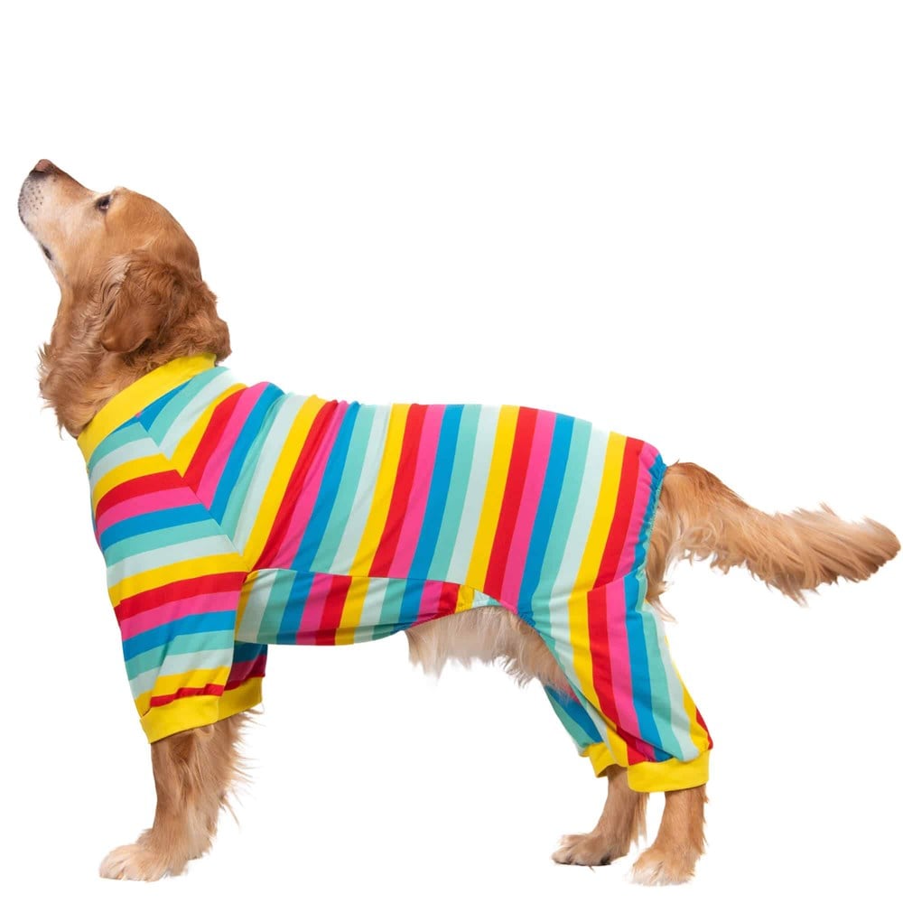 Pawstar Orta-Büyük Irk Köpek Çizgili Penye Tulum Pijama