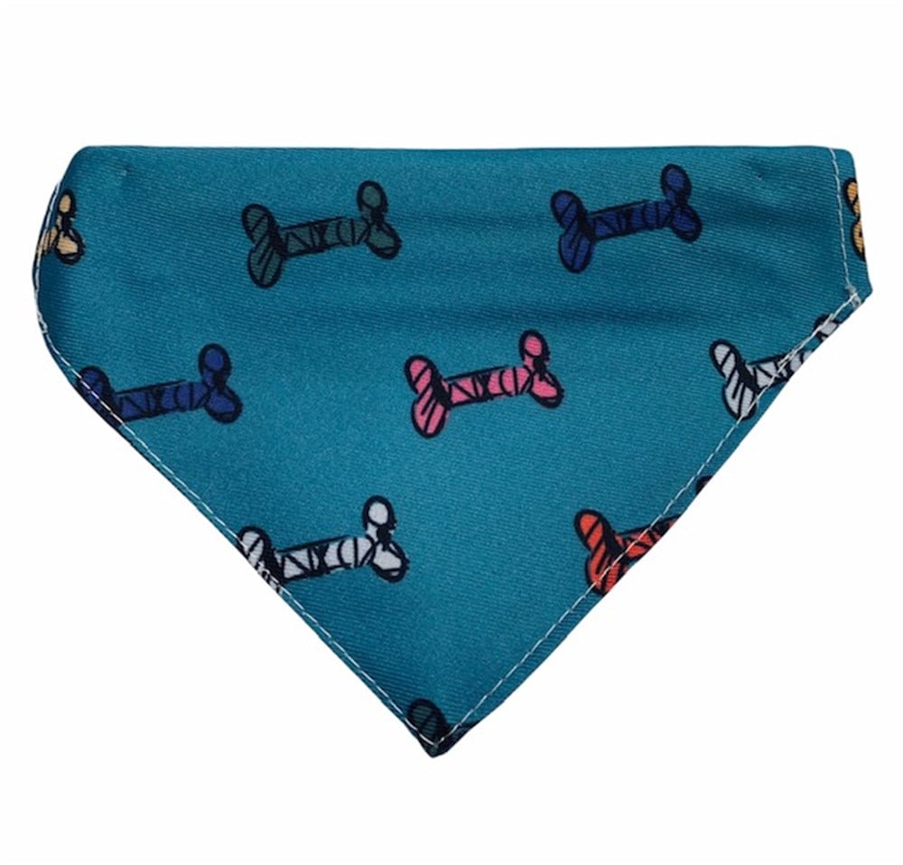 Kemik Desenli Bandanalı Köpek Boyun Tasması