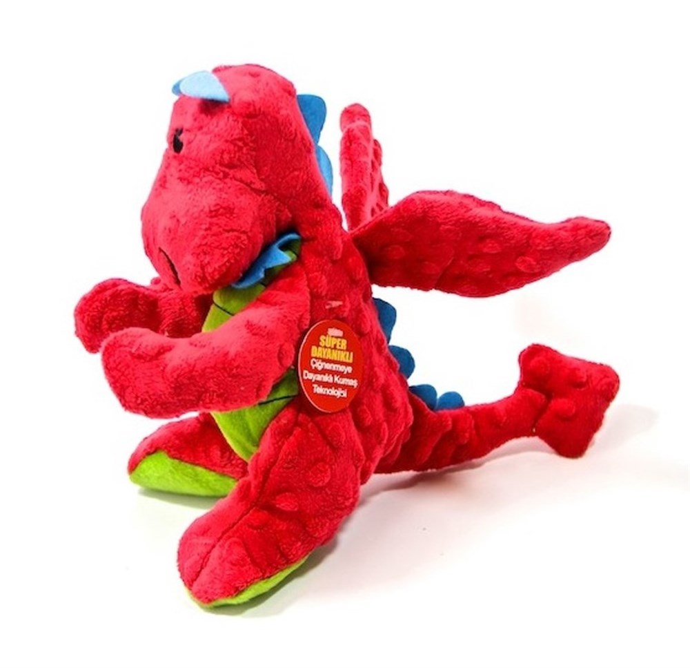 Isırmaya Dayanıklı, Sesli Kırmızı Peluş Dinazor 35 cm