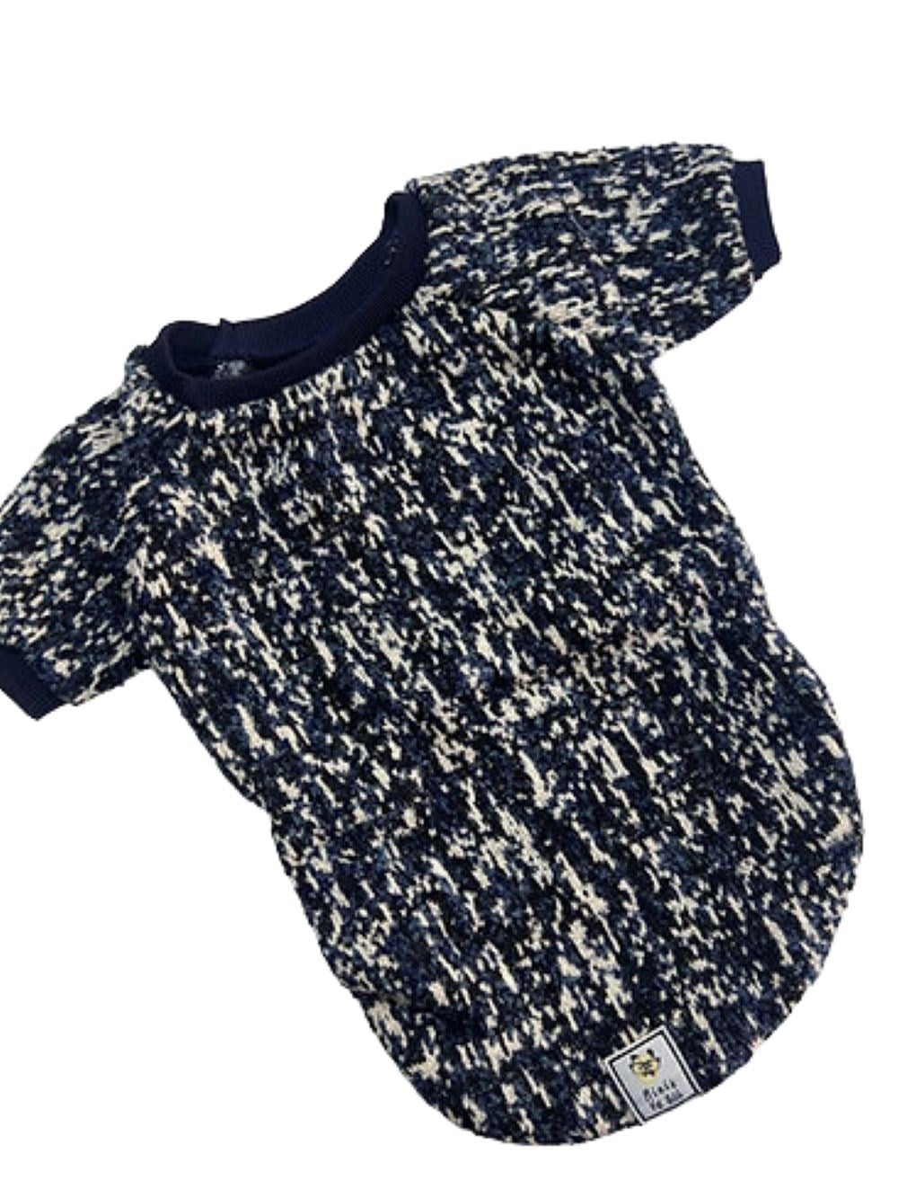 Kırçıllı Lacivert ÇOK KÜÇÜK Köpek Kazağı (1 kg - 4 kg arasına uygun bedenlerde)