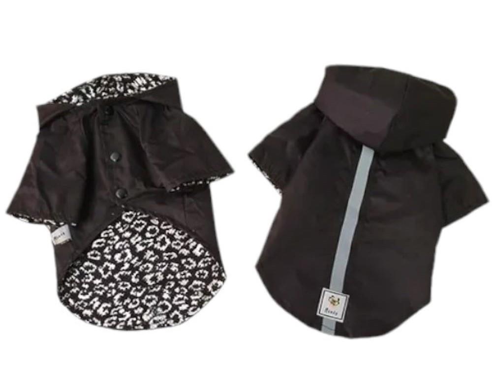 Miniş Siyah İçi Fileli Köpek Yağmurluğu 2XL (10-12 kg arasına uygun)