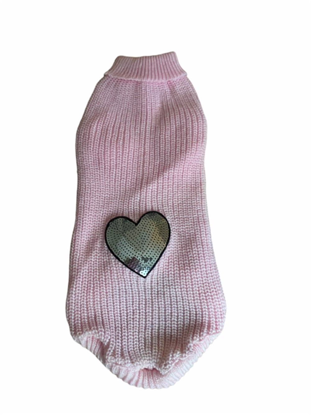 Pullu Kalpli Boğazlı Pembe Kazak