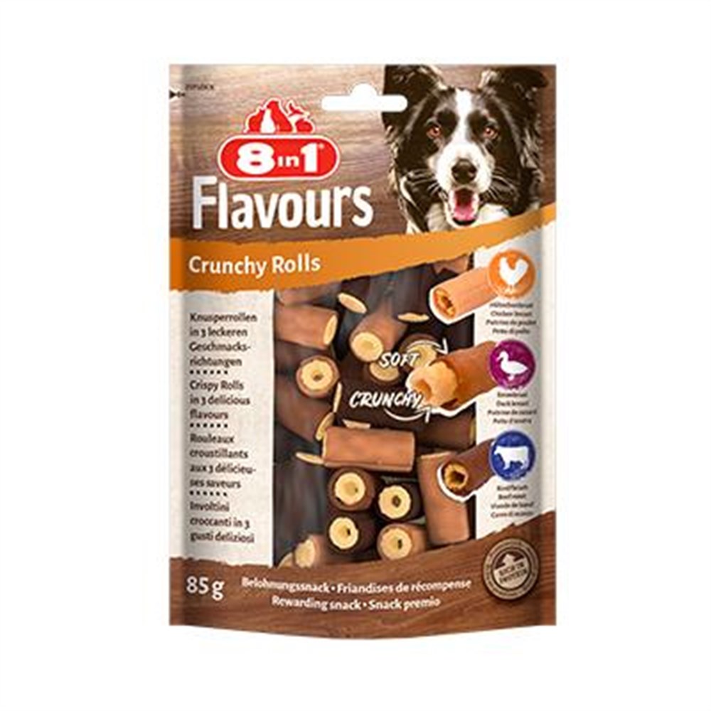 8 in 1 Flavours Crunchy Rolls 85 gr Köpek Ödülü