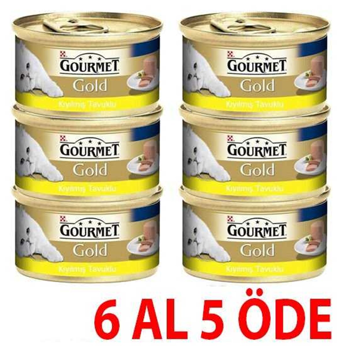 Gourmet Gold Kıyılmış Tavuklu Yetişkin Kedi Konservesi 85 Gr (6 Al 5 Öde)
