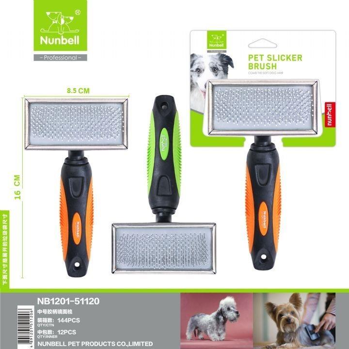 Nunbell Silikon Başlıklı İnce Tel Kedi ve Köpek Tarağı S