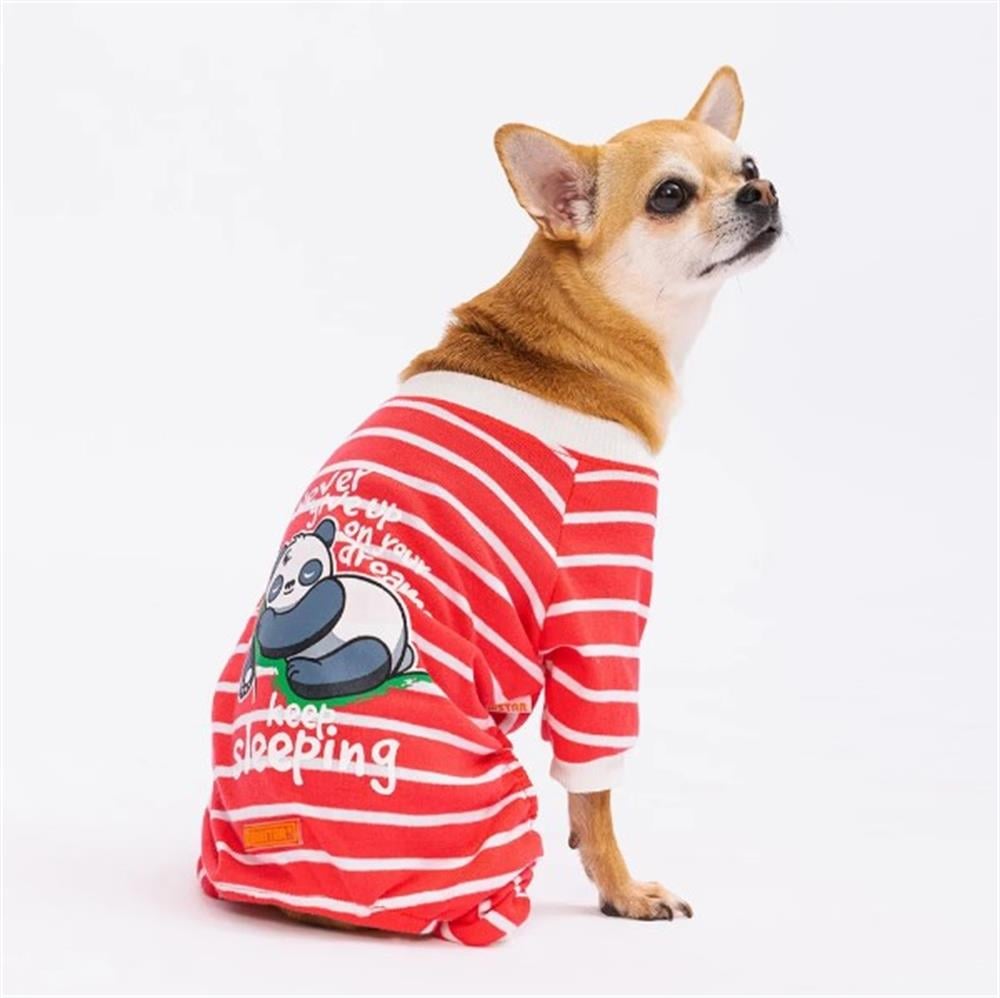 Pawstar Vermilion Striped Küçük Irk Köpek Penye Tulum (2,5 kg-11 kg arasına uygun)