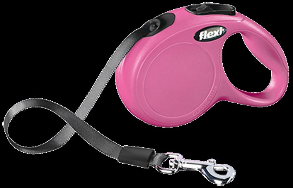 Flexi New Classic Pembe Otomatik Şerit Gezdirme Tasması XS 3 m Max 12 kg