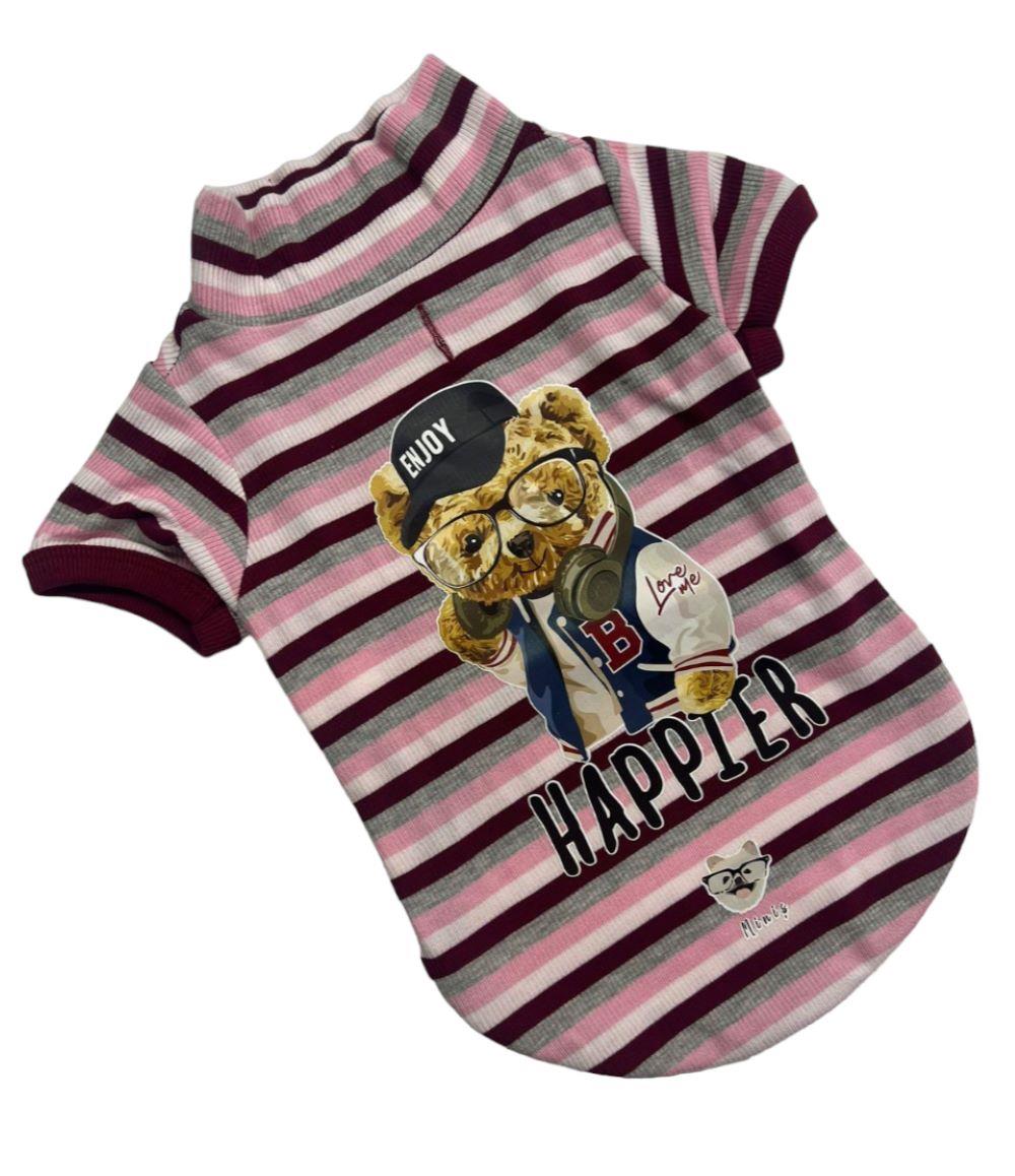 Happier Teddy Esnek Küçük Köpek Triko T-shirt (1 kg-13 kg arası köpeklere uygun bedenlerde)