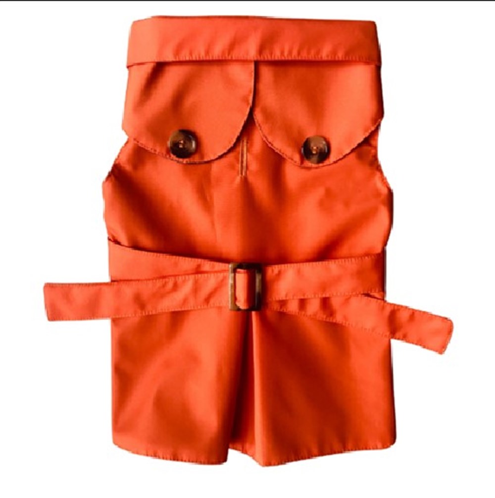 Gedyco Küçük Irk Köpek için Su Geçirmez Trençkot Turuncu