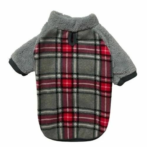 Gedyco Gri Ekose Polar Büyük Irk Köpek Sweatshirtü (21-50 kg arası köpeklere uygundur)