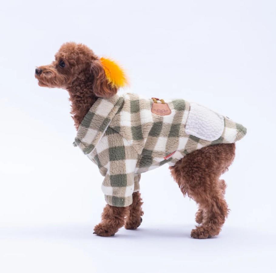 Pawstar Yeşil Chicago Checks Küçük Irk Köpek Pofuduk Ceket