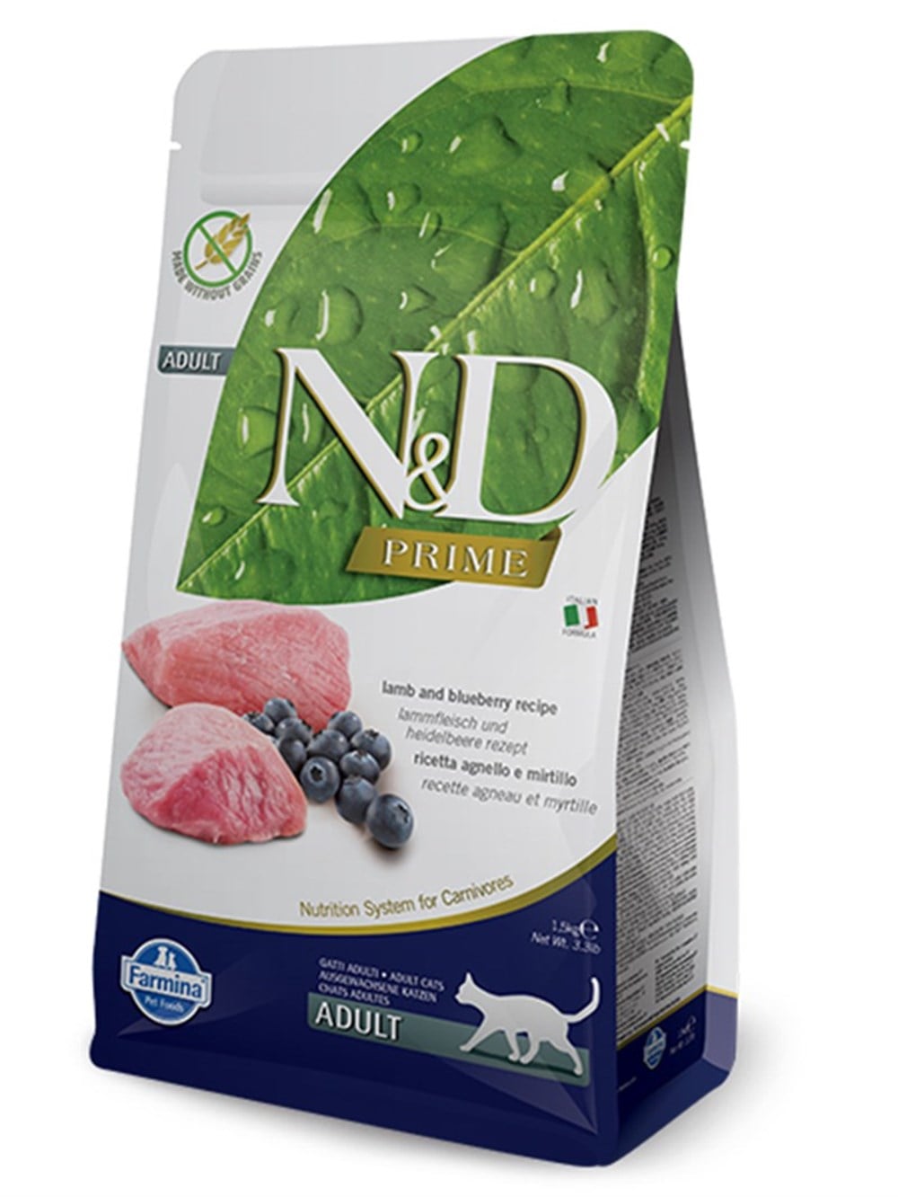 N&D Prime Tahılsız 5 Kg Kuzu Etli Yaban Mersinli Yetişkin Kedi Maması