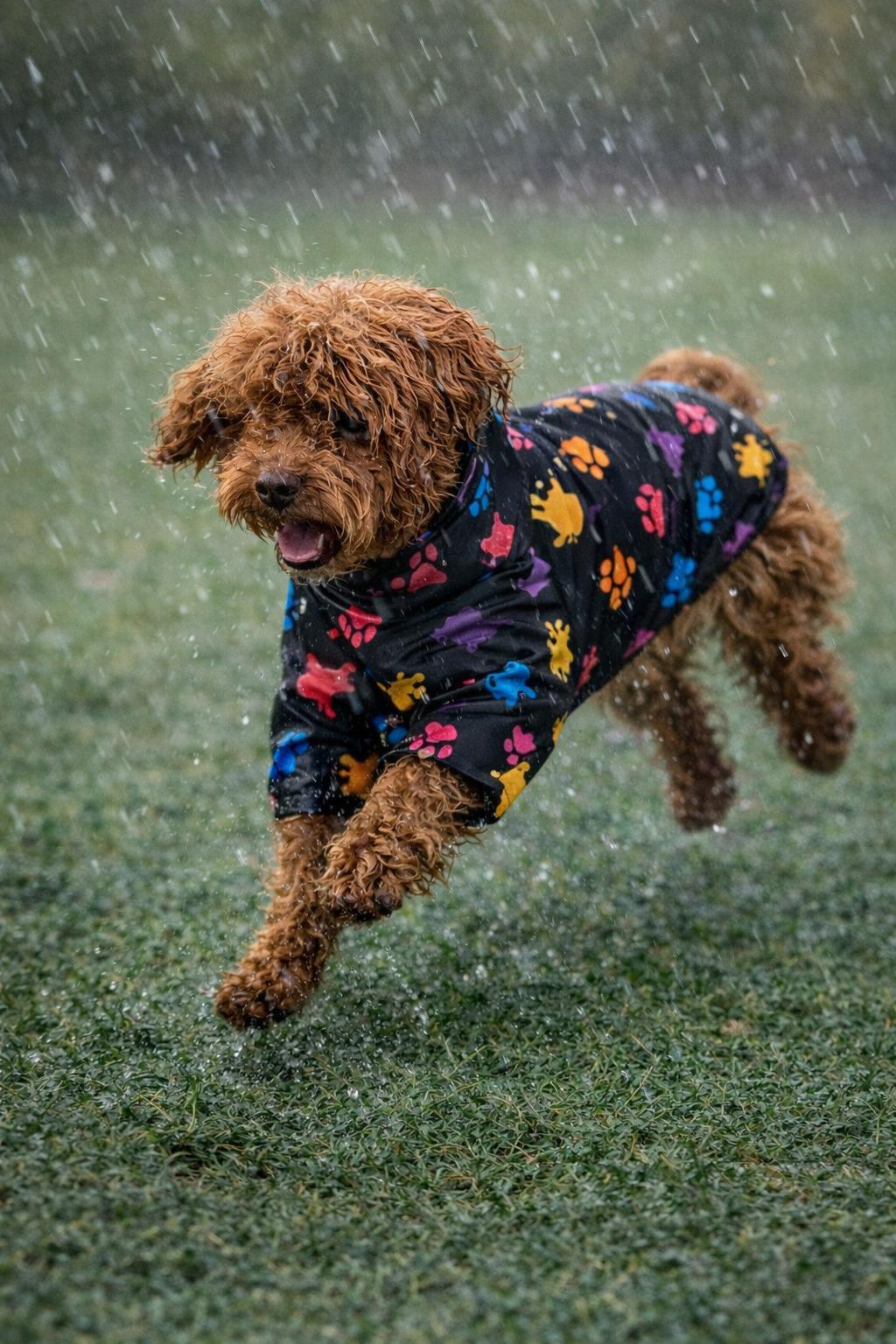 Gedyco Colorful Paws Polarlı Küçük Irk Köpek Yağmurluğu