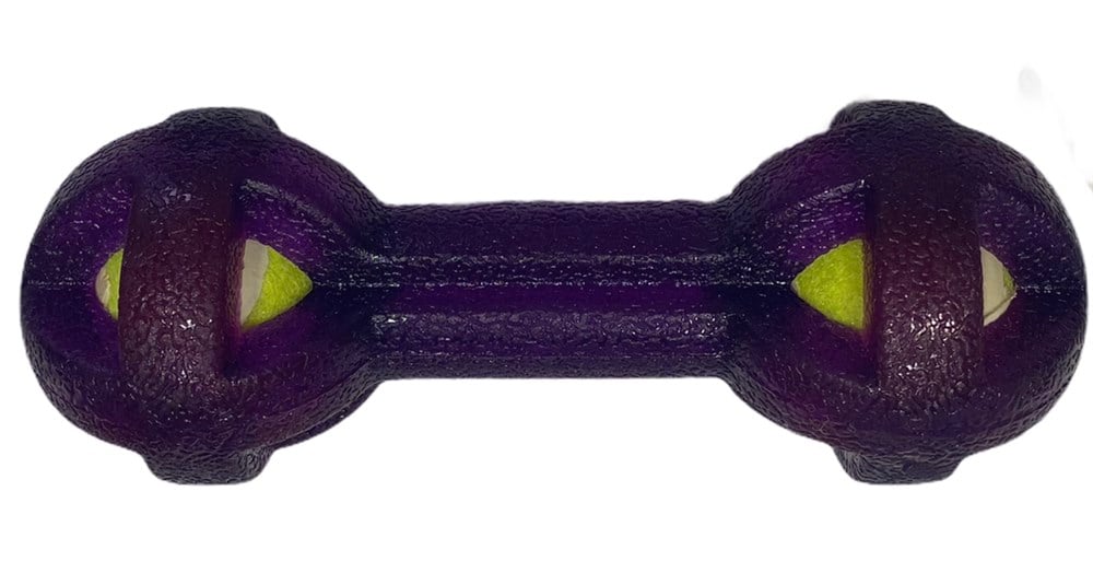 Çift Mini Tenis Toplu Kauçuk Dumbell Köpek Oyuncağı 16 cm