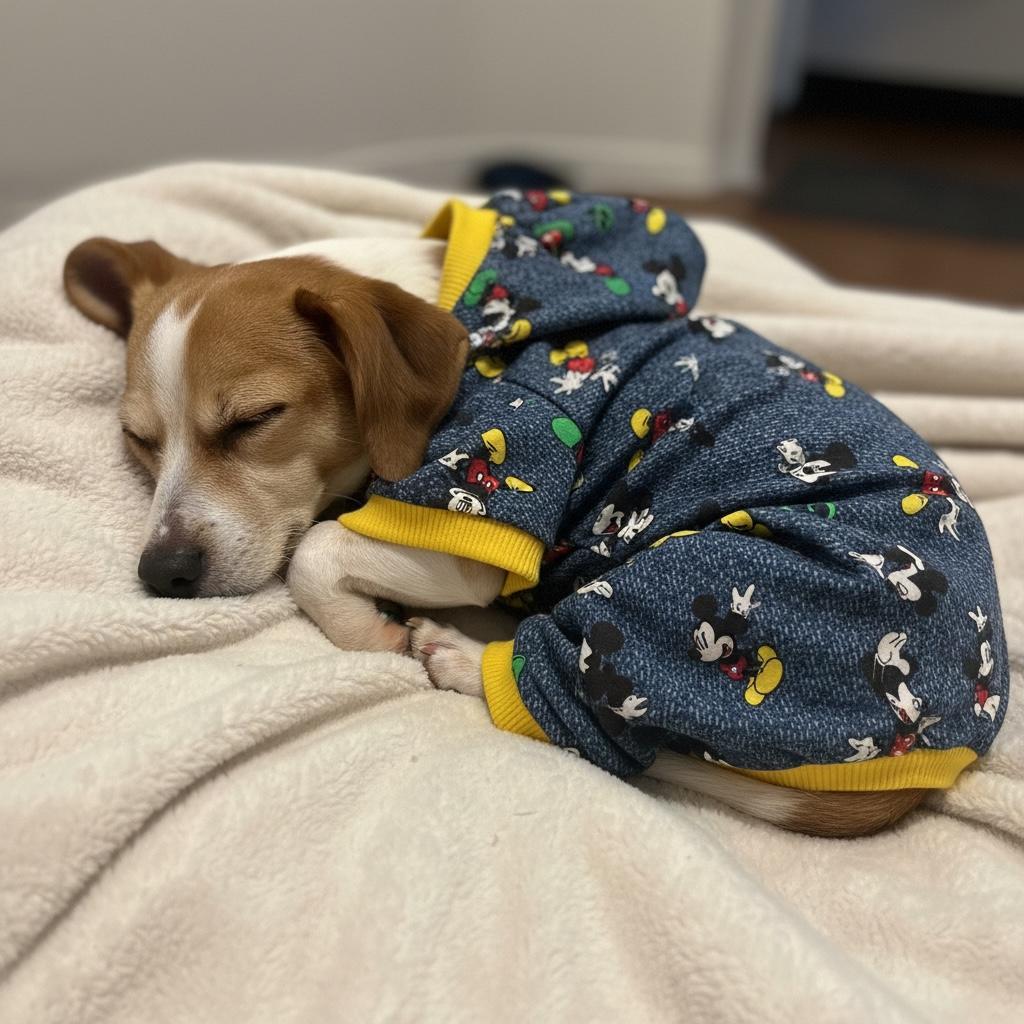 Miniş Mikili Penye Köpek Tulumu XL (6,5 kg – 9 kg arasına uygun)