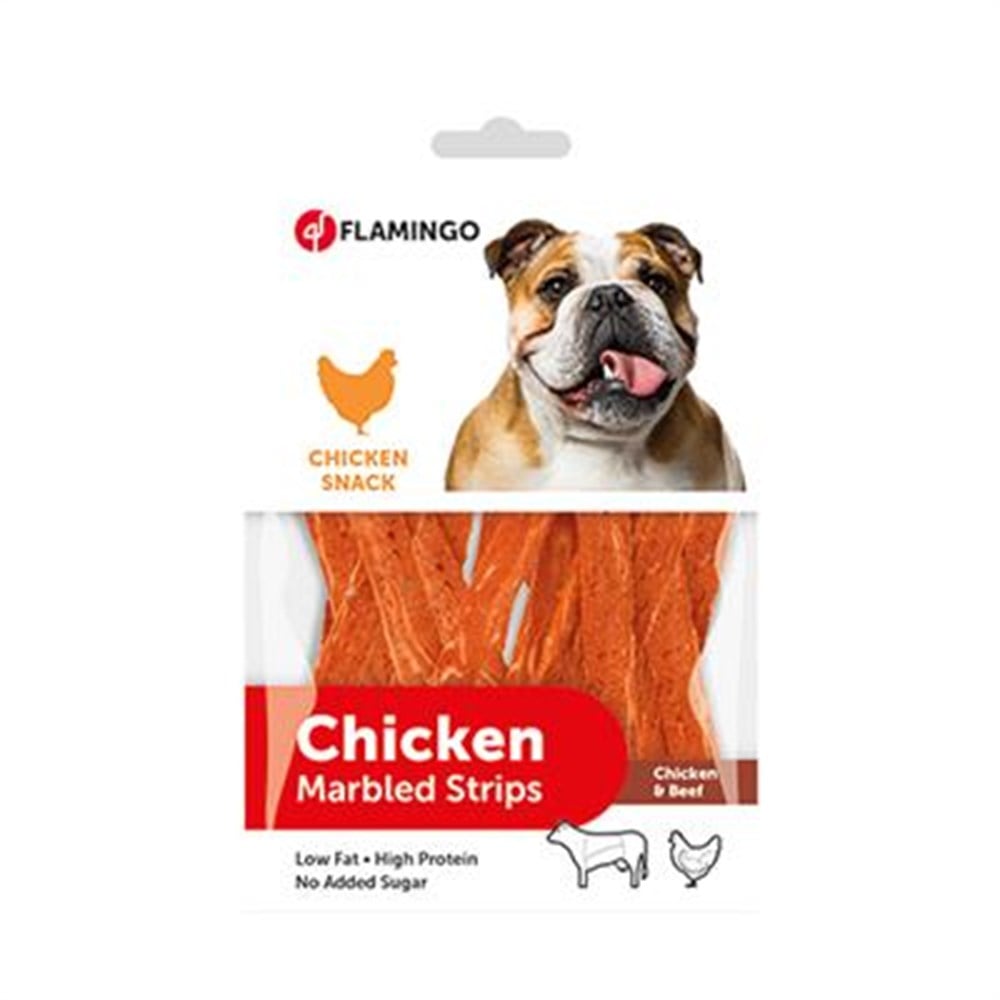 Flamingo Tavuklu ve Biftekli Yumuşak Köpek Ödül Şeritleri 85 gr