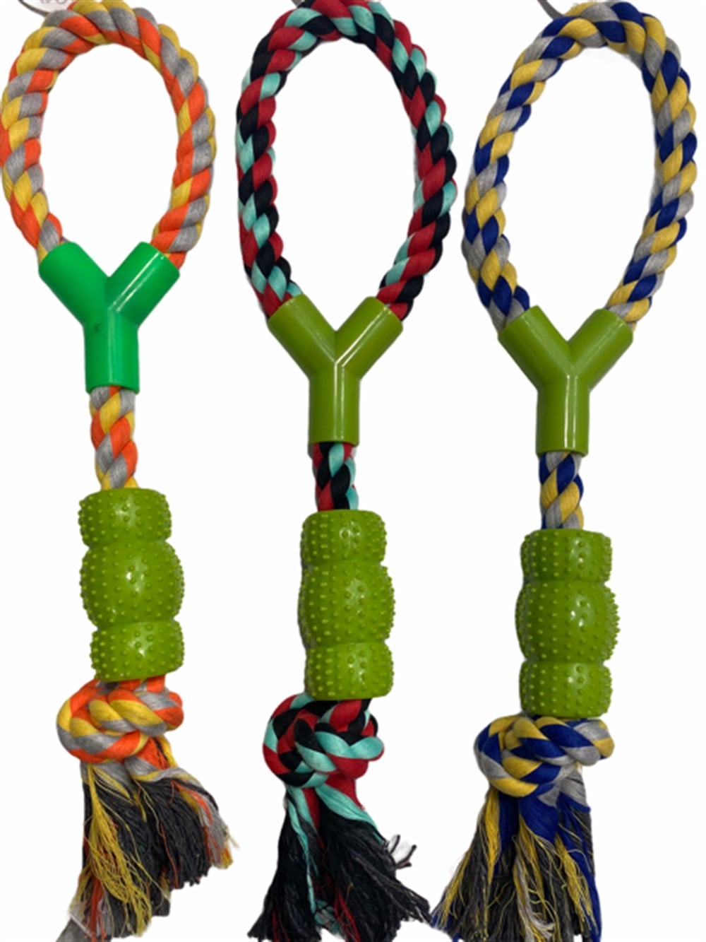 Nunbell Tutacaklı ve Diş Kaşıma Aparatlı Kalın Halat Köpek Oyuncağı 37 cm (1 Adet)