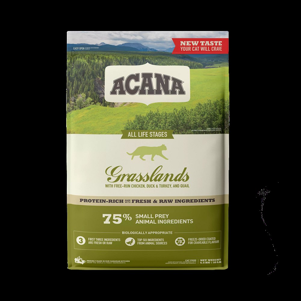 Acana Grasslands 4,5 kg Ördekli, Tavuklu, Hindili, Bıldırcınlı Tahılsız Kedi Maması