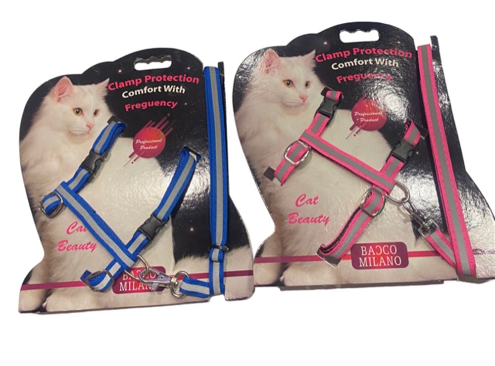 Reflektörlü Kedi ve Köpek Tasma SetiGezdirme Kayışı ve Göğüs Tasma Seti (1 Set)