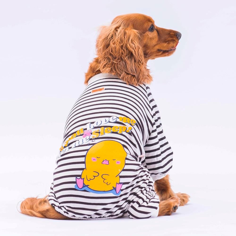 Pawstar Siyah Let me Sleep Küçük Irk Köpek Penye Tulum Pijama