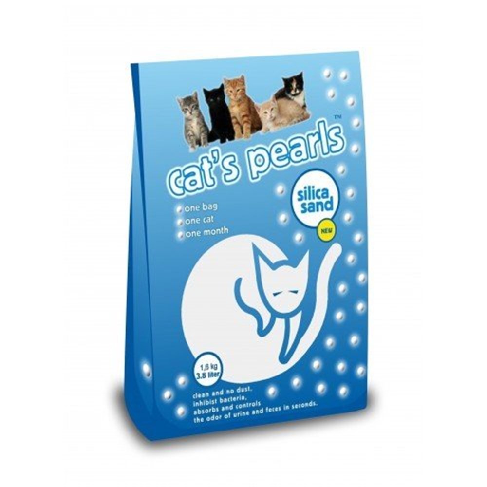 Cats Pearls Silica Kristal Kedi Kumu - 1,6 kg 3,8 lt