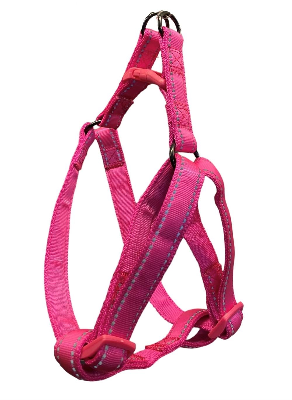 Neon Pink Reflektörlü Orta-Büyük Irk Köpek Göğüs Tasması (Göğüs: 55 cm x 70 cm)