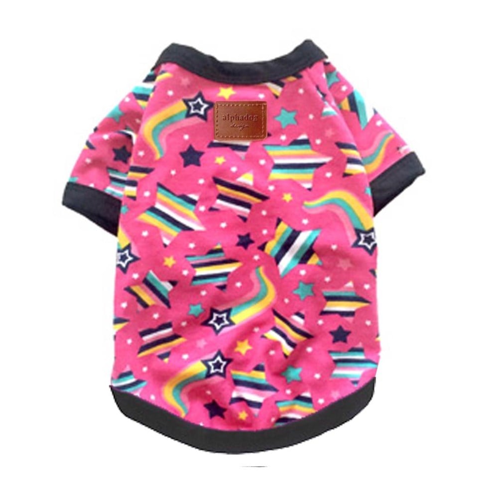 Renkli Yıldızlı Pembe T-shirt