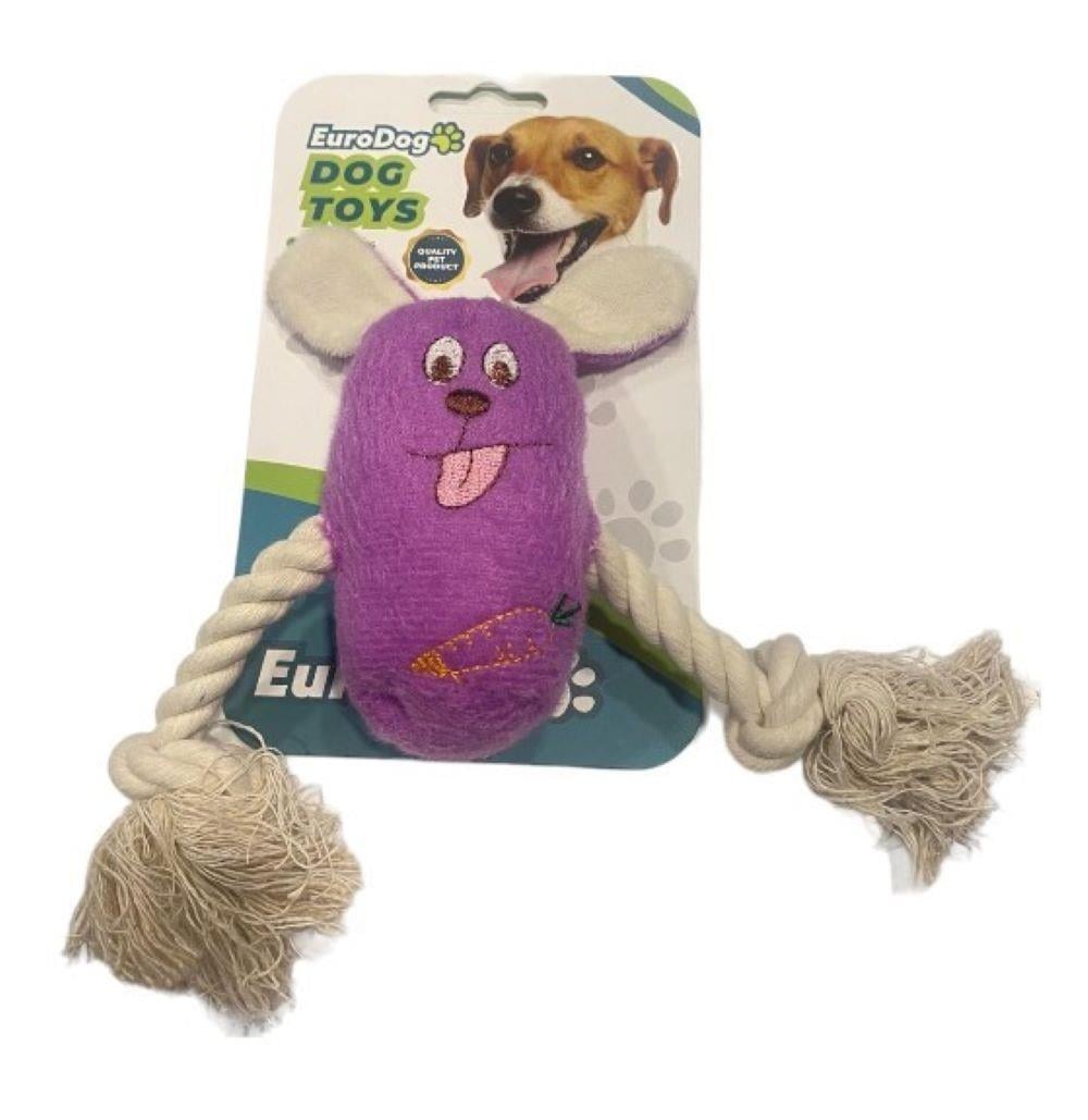 Eurodog Sesli, İpli Peluş Kemik Köpek Oyuncağı 21 cm