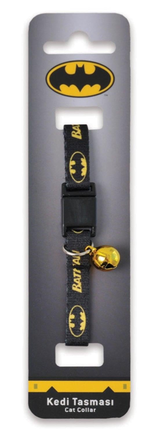 Batman Siyah Sarı Desenli Güvenlik Kilitli Ayarlanabilir Yumuşak Doku Kedi Boyun Tasması 22-30 cm