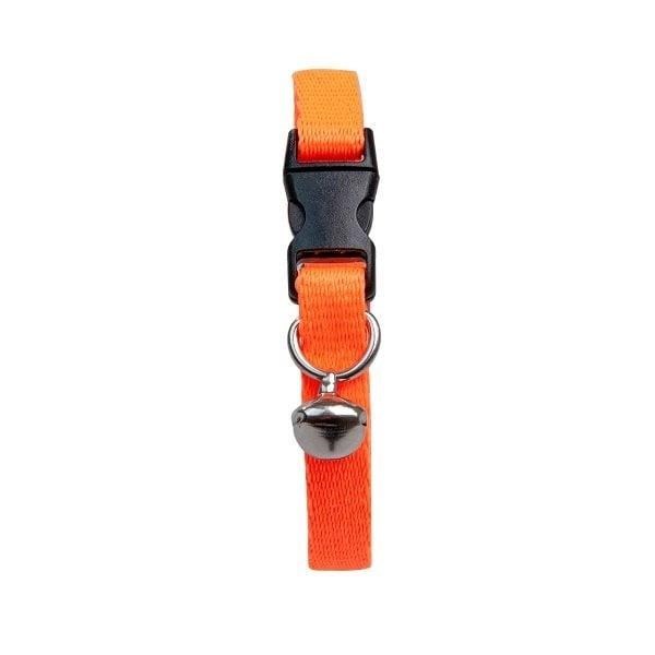5 ADET Neon Turuncu Zilli Ayarlanabilir Kedi Boyun Tasması 22-30 cm